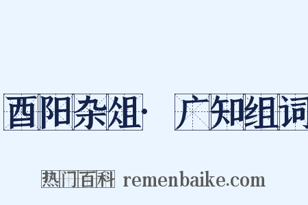 酉阳杂俎·广知组词是什么意思的图片